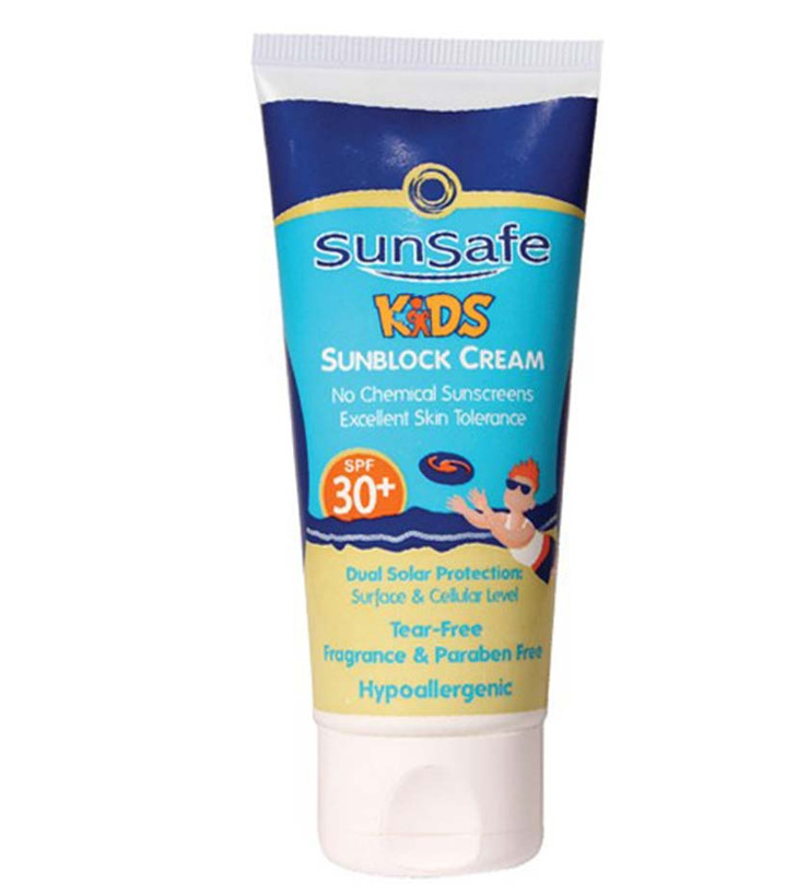 کرم ضد آفتاب کودکان سان سیف( spf30) مناسب پوست حساس کودکان التیام بخش و مرطوب کننده پوست فاقد مواد شیمیایی 50 گرمی